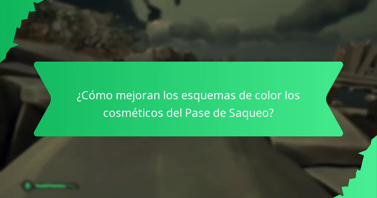 ¿Cómo mejoran los esquemas de color los cosméticos del Pase de Saqueo?