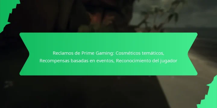 Reclamos de Prime Gaming: Cosméticos temáticos, Recompensas basadas en eventos, Reconocimiento del jugador
